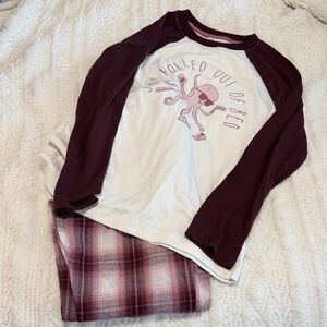 Old Navy Kids Pajama Set - Burgundy and White